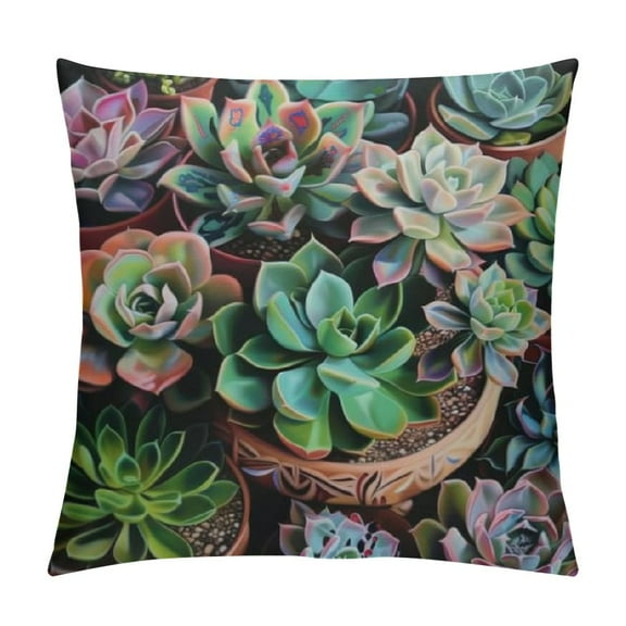 Shiartex Succulents Print Throw Pillow Covers Fashion Throw Pillow Case Soft Couch Pillows Decorative Square Pillow Covers for Sofa Living Room