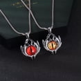 thumbnail image 5 of BaiTrend Good Luck Stainless Steel Demon Eye Evil Time Gem Pendant Necklace Men s Jewelry Leather Rope Light Brown, 5 of 9