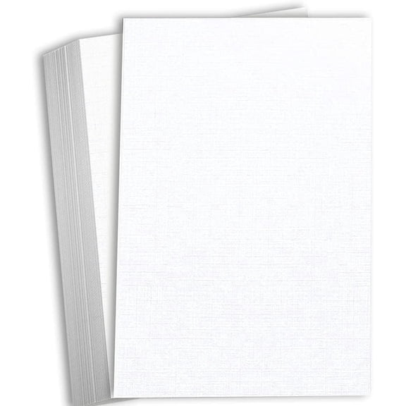 Hamilco White Linen Textured Cardstock Thick Paper Legal Size 8 1/2" x 14" Card Stock 80lb Cover 25 Pack