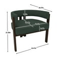 thumbnail image 3 of Set of 2 Accent Chair, Teddy Upholstered Armchair with Open Back 3 Legs Barrel Dining Chair Comfy Side Chair for Living Room/Bedroom/Dining Room, Emerald, 3 of 9