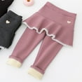 thumbnail image 7 of Esaierr Baby Kids Girls Winter Thicken Leggings with Tutu Skirts Winter Culottes Footless Tights Fleece Skirt Pants 2-10Y Toddler Fleece Lined Leggings with Ruffle Skirt, 7 of 7