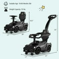 thumbnail image 3 of Gymax 3-in-1 Licensed Lamborghini Ride on Push Car Walking Toy Stroller with USB Port Black, 3 of 8