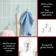 thumbnail image 6 of Hyper Tough Medium Removable Hinged Hooks, Plastic Clear Hooks for Hanging Keys, with 3 Adhesive Strips, 1 lb Capacity, White, 9 Pc, 6 of 7