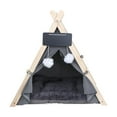 thumbnail image 3 of Tienda tipi para mascotas Yinane Cama para gatos con cojín Lavable Casa para perros Portátil Transpirable Gris, 3 of 8