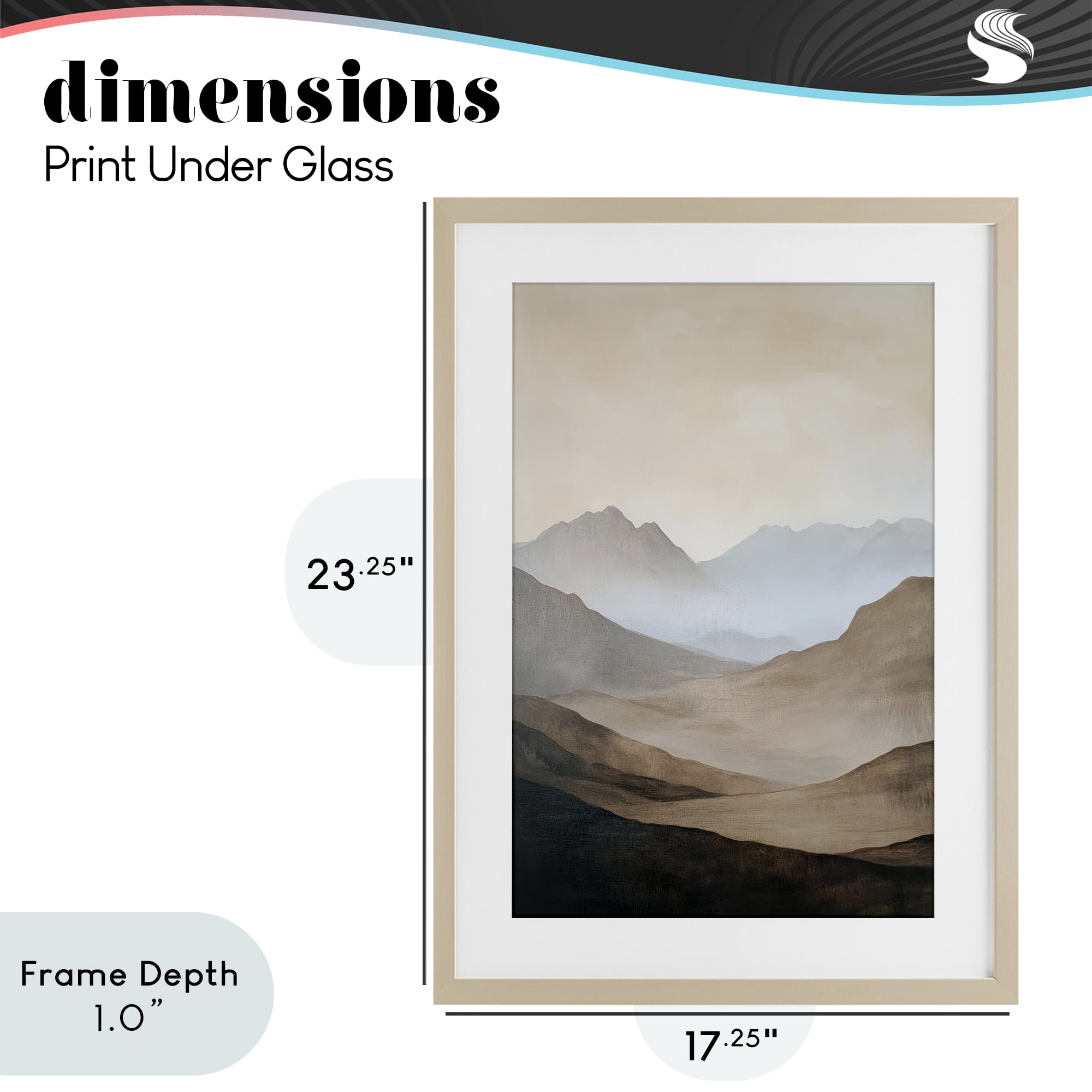 Stupell Industries Foggy Mountains Over Valley Birch Framed Print Under Glass, design by Petal Prints Design