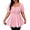01 Pink, variant on Plus Size Tops for Women Summer Puff Sleeve Trendy Smocked Square Neck Casual Peplum Tunic Blouse