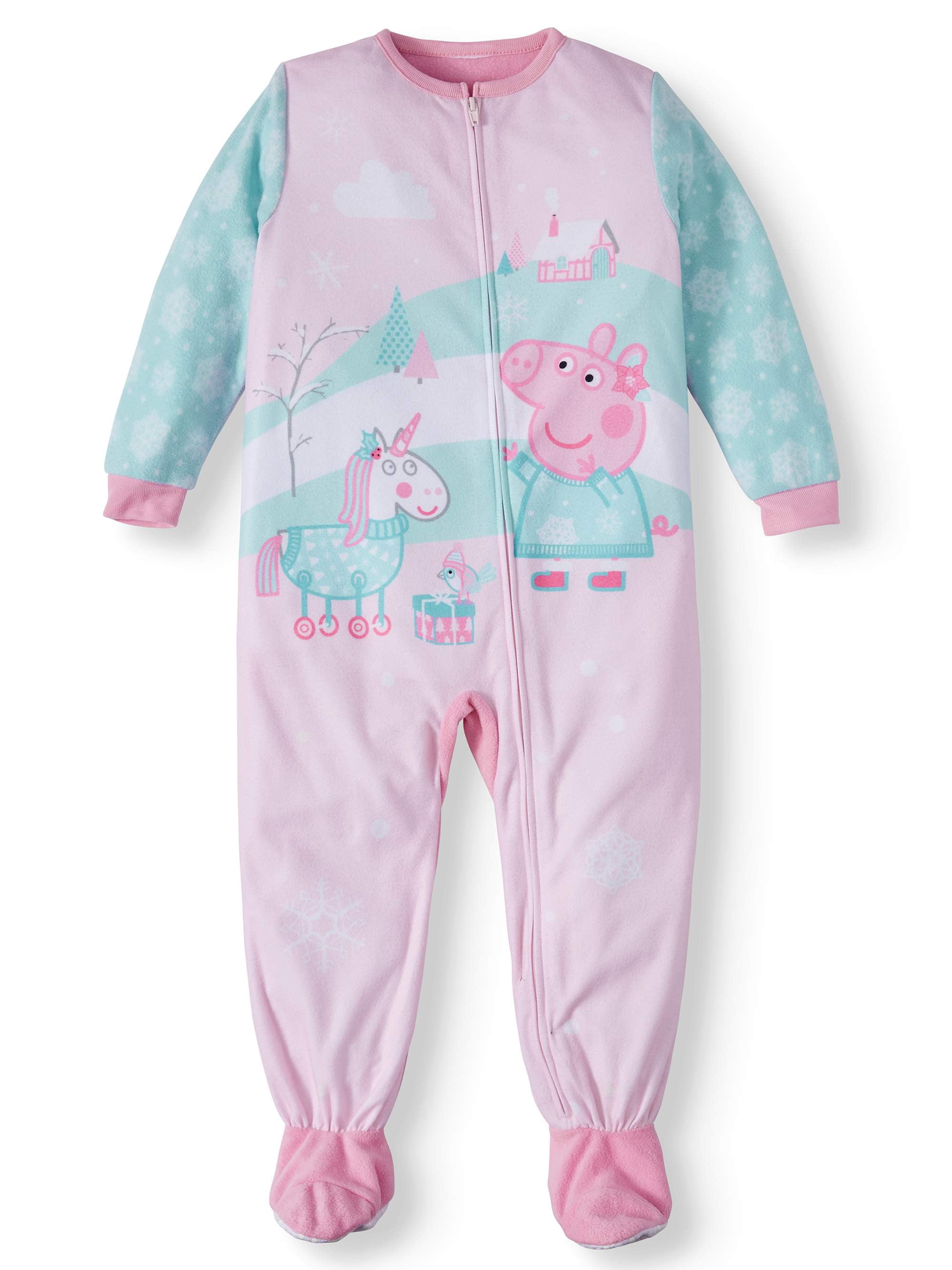 Cartoon Peppa Pig Pink Fleece Bathrobe for Toddler Girls Hood with Ears Nick Jr