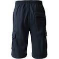 thumbnail image 3 of Ma Croix Men's Comfort Fleece Cargo Sweat Shorts with Drawstring, 3 of 5