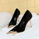 thumbnail image 3 of Zapatos de tacón alto finos de lujo ligeros de moda para banquetes para mujer, zapatos de gamuza con punta de metal, zapatos de mujer, zapato individual, zapatos de mujer, 3 of 5