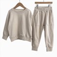 thumbnail image 4 of HCNTES Baby Boy Clothes Winter Toddler Baby Boy Long Sleeve Round Neck Solid Elastic Waist 0 6 12 18 24 Months 2T 3T 4T 2Pcs Set Everyday, 4 of 4