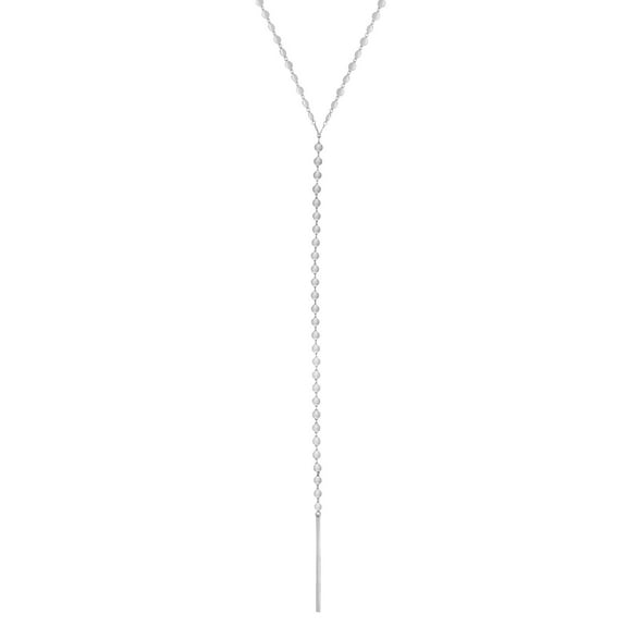 Sterling Silver Bar Charm Fancy Necklace, 24"