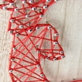 thumbnail image 2 of 11" â€œCrazy String" Natural Finished Wood and Ruby Red String Reindeer Wall Decoration, 2 of 4
