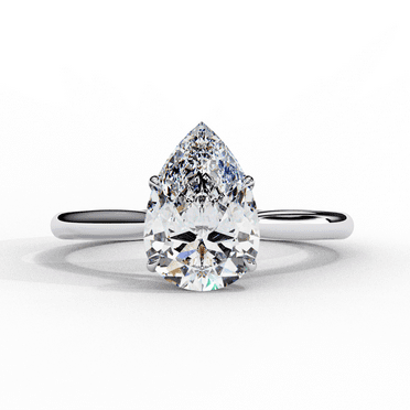 Pear Cut 1 CT Lab Diamond Solitaire Ring, Engagement Ring for Women