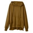 thumbnail image 5 of Hoodies for Women Long Sleeve Pullover Kangaroo Pocket Side Slit Oversized Casual Going Out Tops, 5 of 6