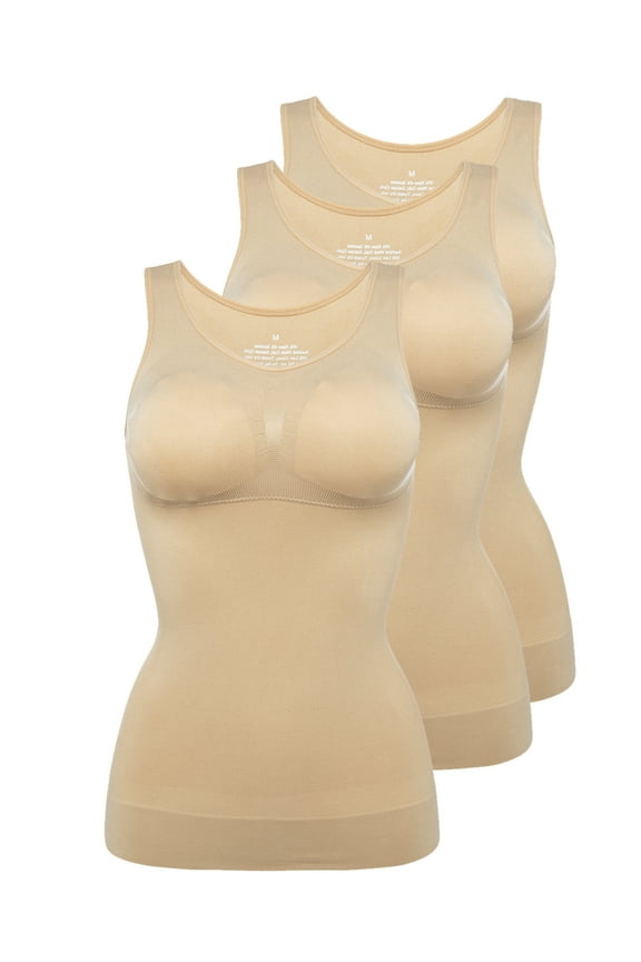 Women's Cami Body Shaper Tummy Control Removable Padded Shapewear TaLELINTA Top Slimming Camisole Stretch Undershirt Cami Tops 3-Pack