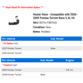 thumbnail image 2 of Heater Hose - Compatible with 2006 - 2009 Pontiac Torrent Base 3.4L V6 2007 2008, 2 of 2
