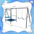 thumbnail image 6 of Kids Swing Sets for Backyard, SEGMART Kids Playground Sets for Backyards, Heavy Duty Outdoor Metal Swing Sets for Kids, Swingsets with Seesaw, Belt Swing, Slide, Glider for Backyard, 6 of 6