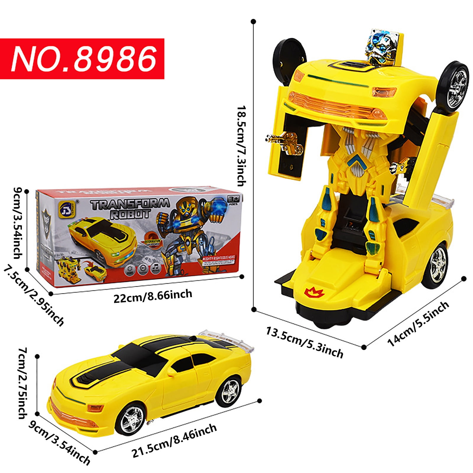 Lekihaqq 2 Packs Smart Remote Control Transforming Robot Car, Auto Convertible Toy Vehicle, Interactive RC Action Figure, STEM Learning Gift for , Collectible Robotic Car