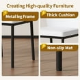 thumbnail image 3 of Hi loPres Set of 6 Modern Dining Chairs, White PU Leather Side Chairs with Ergonomic Vertical Striped Back and Black Metal Legs for Kitchen, Office, 3 of 6