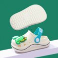 thumbnail image 5 of CAUYDY Kids Lightweight EVA Clog Sandals, 3D Dino Decor Closed Toe Convertible Back Strap Summer Slippers(L101-White,11), 5 of 9