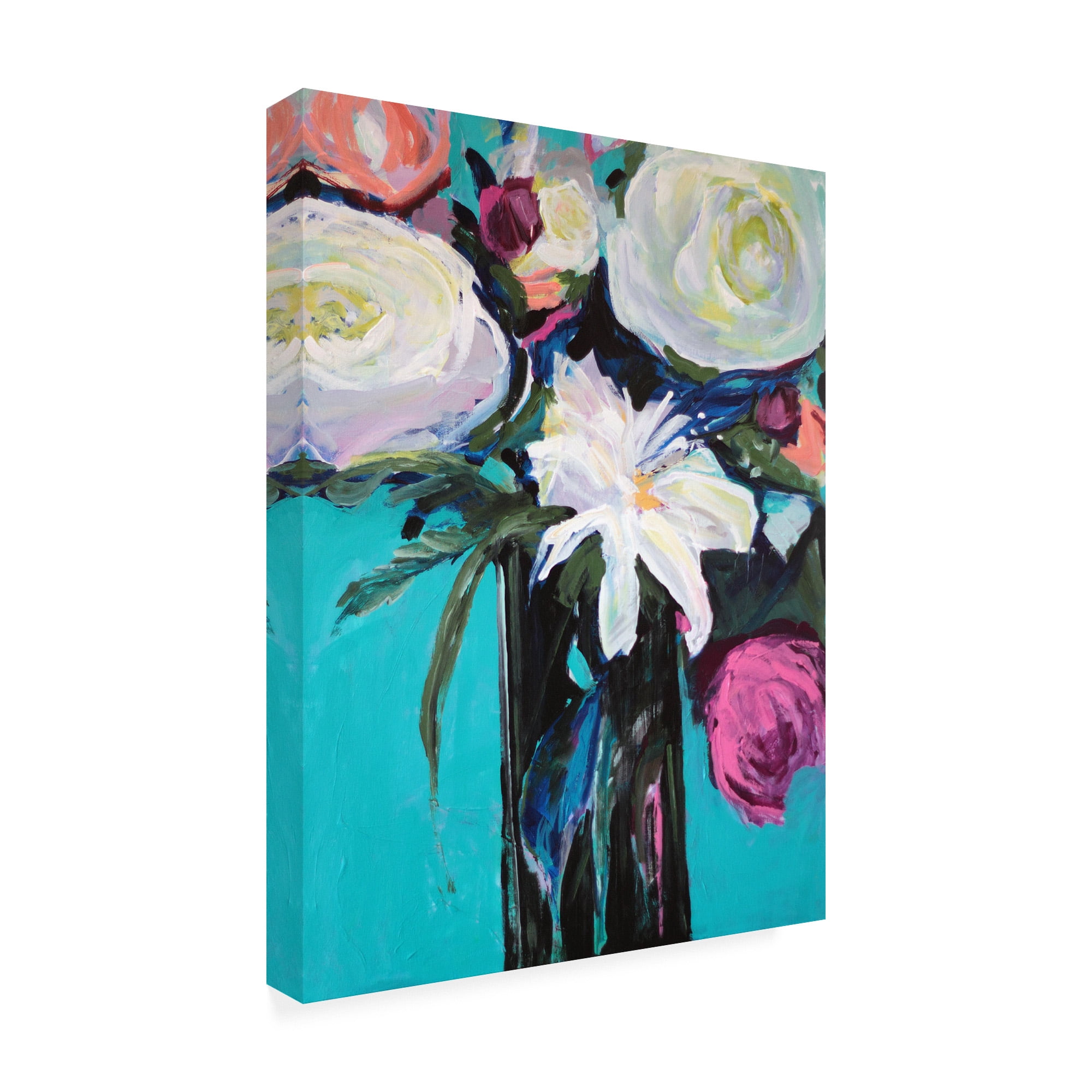 Trademark Fine Art 'White Lily Bouquet' Canvas Art by Jacqueline Brewe