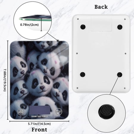 BZSMCE Digital Food Scale Kitchen Scales Creatively The Panda Pile Pattern Baking Cooking Keto and Meal Prep, with LCD Display