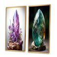 thumbnail image 3 of Designart "Amethyst Purple Spiritual Stone" Spiritual Stone Framed Wall Art Set Of 2 - Purple Spiritual Framed Canvas Set For Living Room Decor, 3 of 7