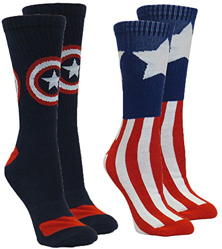 Marvel Captain America Navy Dress Socks Size 10-13 Shoe Size 6-12