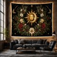 thumbnail image 5 of Celestial Sun and Moon in Winter Wreath, Serene Celestial for Nature Lovers, Mystical Floral Art Decor, Thanksgiving Gift Tapestry Wall Hanging for Bedroom and Living Room, 5 of 6