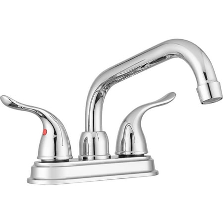 Treviso Laundry Tub/Utility Sink Faucet by Pacific Bay (Chrome) - Features Classic Winged Levers and Convenient Far Reaching Spout - New 2019