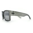 thumbnail image 6 of Mens Rectangle 90s Thick Horn Rim Skater Sport Plastic Sunglasses Grey - Silver Mirror, 6 of 8