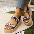 thumbnail image 5 of XIMIN Women's Wedge Orthopedic Sandals Leopard Print Summer Open Toe Ankle Strap Wedge Platform Retro Casual Summer Sandals Fashionable Beach Gladiator Sandals, 5 of 6