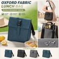 thumbnail image 2 of Insulated Lunch Bag | Lunch Bag with Shoulder Strap | Reusable Tote Bag for Work Commute Or Travel, Great Gift, Navy Blue Waterproof Cooler Bag, 2 of 6
