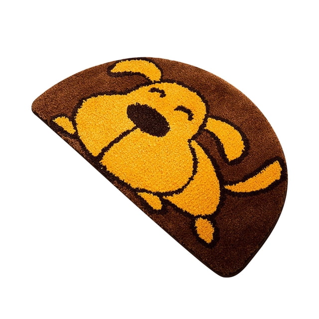 Semicircular Bathroom Mat, Absorbent Non-Slip Floor Mat for Bathroom and Toilet, Quick-Dry Door Mat for Household Use, Half Circle Entryway Mat for Indoor Spaces
