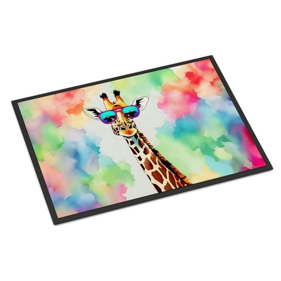 Carolines Treasures DAC3985MAT 18 x 27 in. Hippie Animal Giraffe Doormat