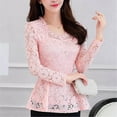 thumbnail image 4 of OKBOP Sleeveless Tops for Women,Casual Long Sleeve Lace Shirt Crocheted Elegant Lace Satin Blouses for Women Girls Halloween Shirt, 4 of 8