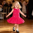 thumbnail image 2 of MEZZALL Toddler Girls Sleeveless Ruffles Dress Dance Party Dresses O-Neck Solid Color Stylish Sundress, 2 of 6