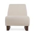 thumbnail image 2 of Benjara Cid Bob 29 Inch Accent Chair, Off White Fabric, Curved Back, Brown Wood, 2 of 6
