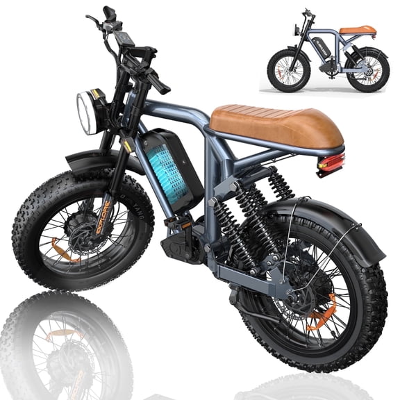 Electric Bike for Adults, 750/1500W,48V/15.6AH E-Bike,30-60 Miles Electric Bicycle, 20" Fat Tire Dirt Bike, UL2849 Ebike for Mountains, Snow, Sand