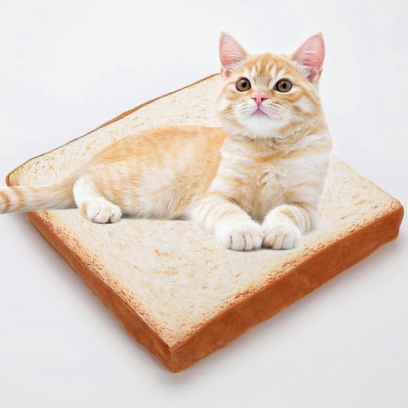 Indoor cat bed, cat and small dog pet cushion creative toast bread slice mattress (sponge core)