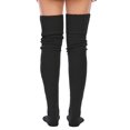 thumbnail image 2 of Women's Thigh High Boot Cable Knitted Socks Extra Long Winter Stockings Leg Warmer Socks Solid Color Over-the-Knee Socks Winter Leg Warmers Holiday Gift, 2 of 6