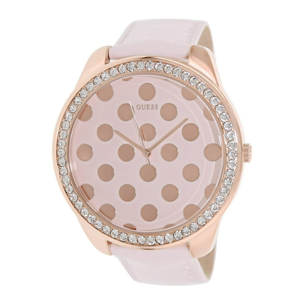 GUESS GUESS Women's U0258L3,Very Large Dial,Pink Patent Leather Strap Watch