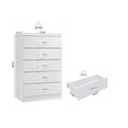 thumbnail image 5 of Hodedah Wood 5-Drawer Chest, White, 5 of 5