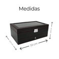thumbnail image 4 of Estuche Organizador y Exhibidor De Joyas, Relojes, Alhajas y Lentes, de Cuero PU con Terciopelo y Tapa de Acrílico, Almohadillas de Tela Suave, doble Nivel y Múltiples Compartimientos, 4 of 9