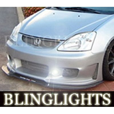 For Blue Halo Fog Lights for 2001-2005 Honda Civic Si Silk Automotive