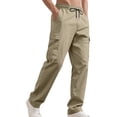 thumbnail image 3 of CCRFTGI Men's Pants Workout Big and Tall Hiking Pants Athletic Elastic Mens Joggers Lightweight Jogger Pant with Pockets Drawstring Beige L, 3 of 7