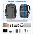 thumbnail image 3 of WANDF Expandable Travel Backpack 17 In Laptop Carry On Backpack with USB Pocket Wet Pocket,Waterproof Underseat personal item travel bag, Large Casual Daypack for Weekender Business(Gray), 3 of 10