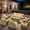 Beige, variant on XIZZI 10 Pieces Outdoor Patio Furniture All Weather PE Rattan Conversation Set Waterproof Patio Sectional Sofa Chair Set with Wicker Fire Pit Table for Backyard, Dark Gray