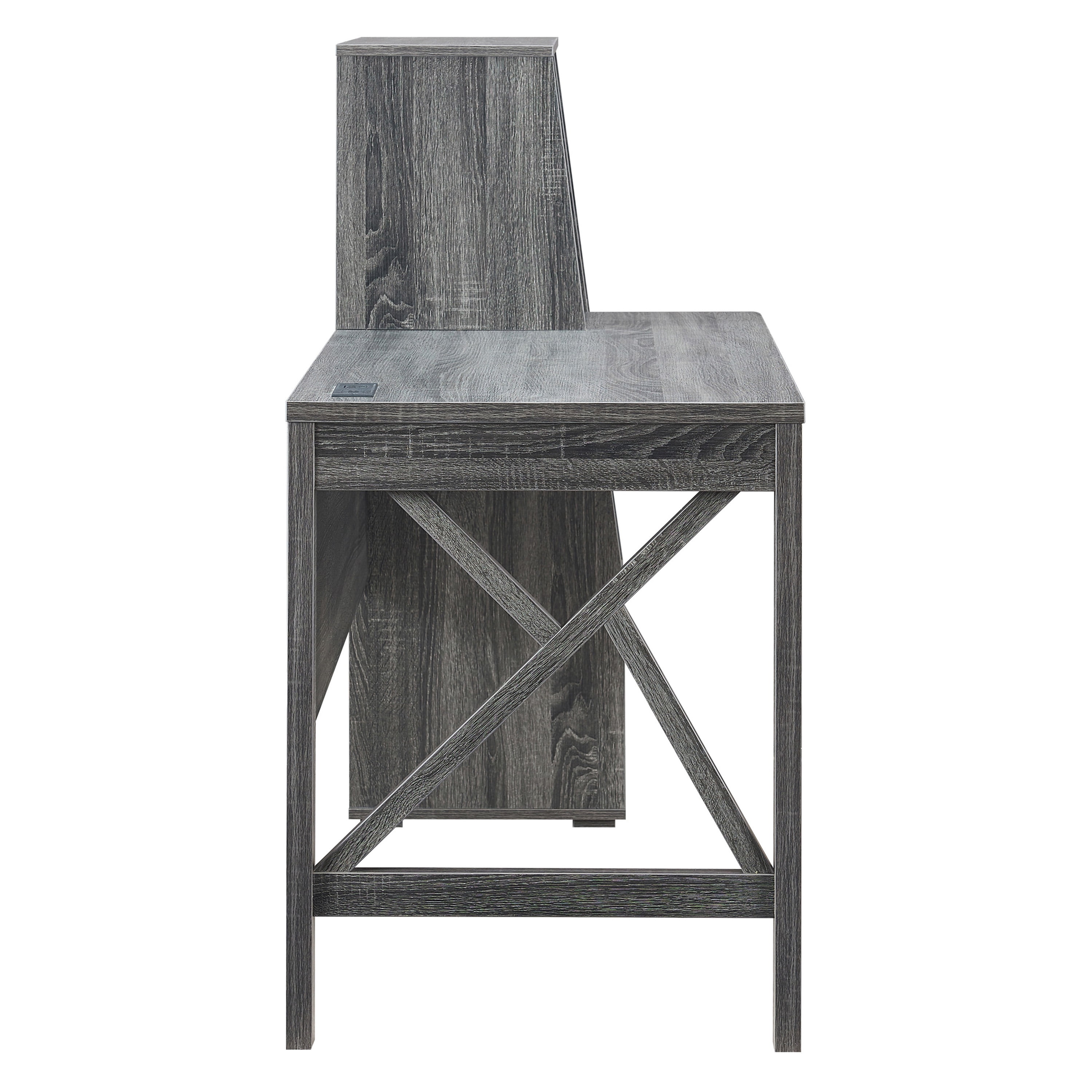 Furniture of America Sinclar 70-inch Desk with USB Port, Distressed Gray
