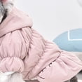 thumbnail image 5 of Dog Pet Warm Dress Hoodie Floral Bubble Skirt Girl Dog Cat Winter Coat Outfit Clothes, Pink, XS, 5 of 10